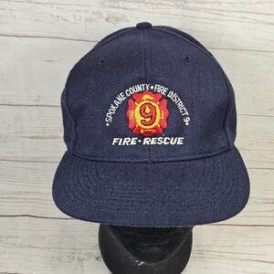 OTTO CAP Spokane County Fire District 9 Fire Rescue Navy Snapback Hat Mens